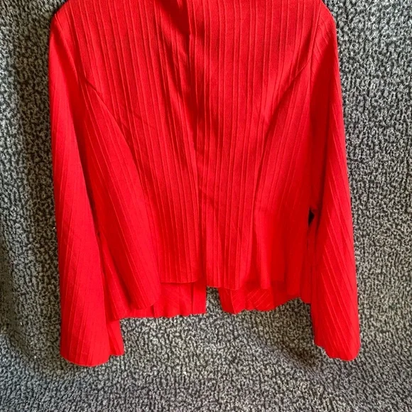 Red Ruffled Front Button Blouse - Picture 4 of 5